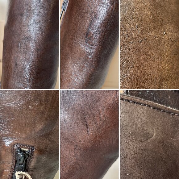 BED STU Manchester Distressed Brown Leather Tall Riding Boots BedStu Size 6.5 - Picture 9 of 16